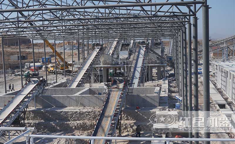 时产200吨石子生产线河北客户现场 时产200吨石子生产线河北客户现场