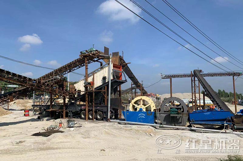 海南客户石头磨沙子生产现场实拍图片 海南客户石头磨沙子生产现场实拍图片