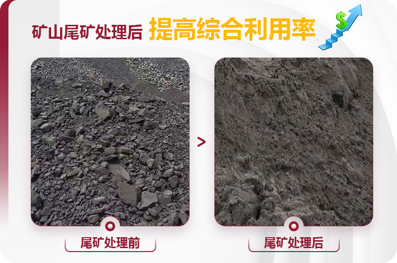 尾矿经制砂机处理前后图 尾矿经制砂机处理前后图