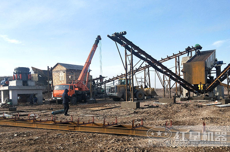 花岗岩石子生产线时产200吨现场 花岗岩石子生产线时产200吨现场