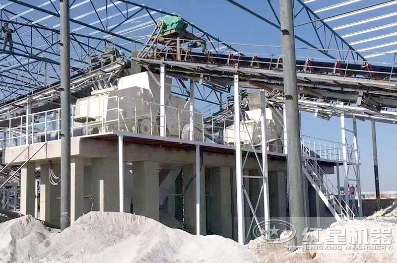 反击破碎机生产现场,河北大型砂石生产线 反击破碎机生产现场,河北大型砂石生产线