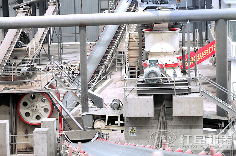 玄武岩破碎生产线现场 玄武岩破碎生产线现场